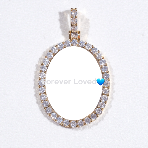 3D Oval Custom Picture Pendant