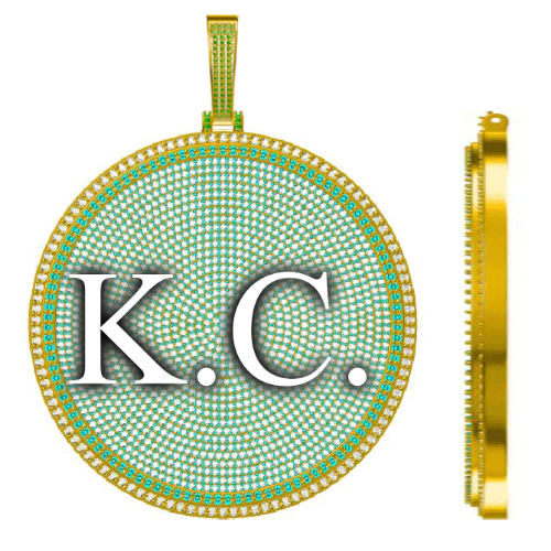 CUSTOM LETTER NECKLACE 3D BIG DISC