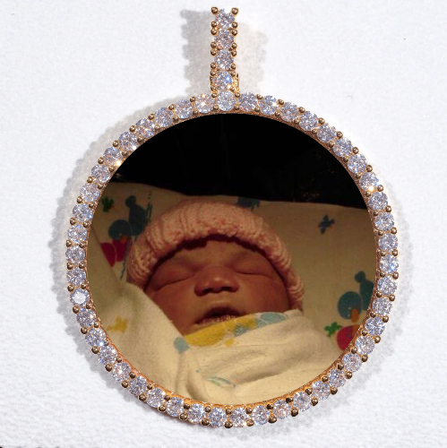 LARGE 3D CIRCLE CUSTOM PICTURE PENDANT