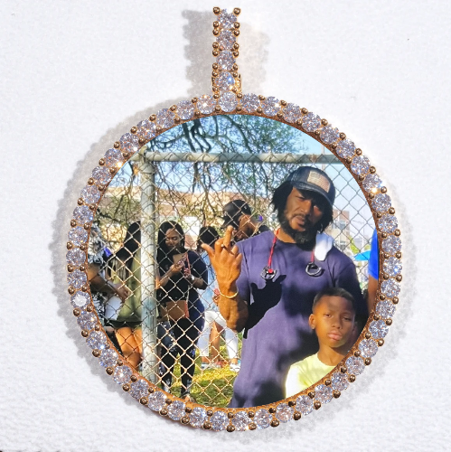 LARGE 3D CIRCLE CUSTOM PICTURE PENDANT