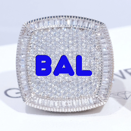 CUSTOM LETTER 3D ICED RING