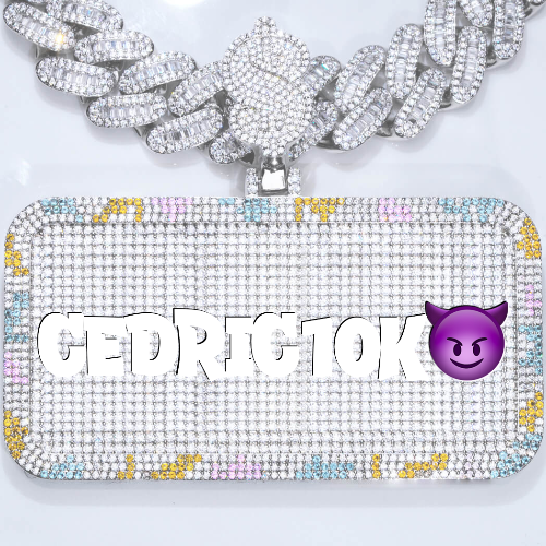 CUSTOM LETTER NECKLACE 3D COLORFUL SQUARE