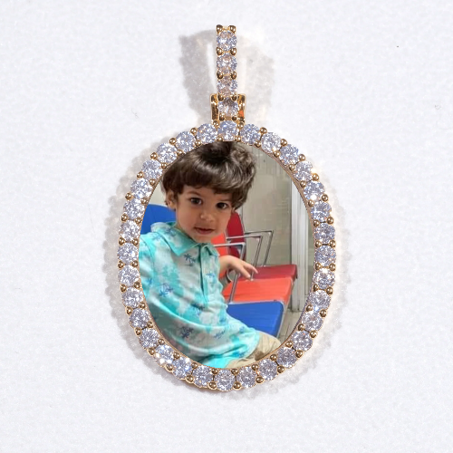 3D Oval Custom Picture Pendant