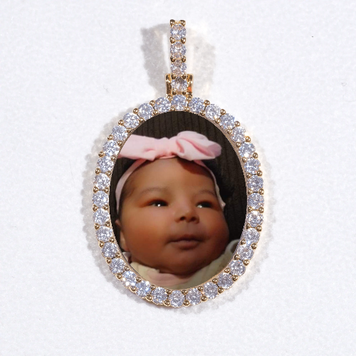 3D Oval Custom Picture Pendant