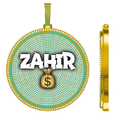 CUSTOM LETTER NECKLACE 3D BIG DISC