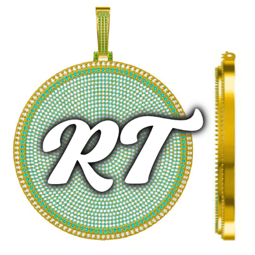 CUSTOM LETTER NECKLACE 3D BIG DISC
