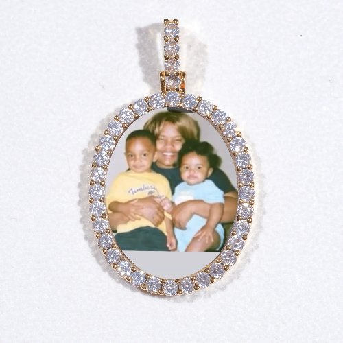 3D Oval Custom Picture Pendant