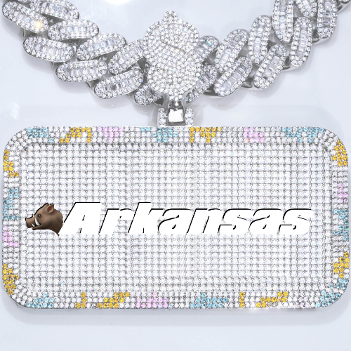 CUSTOM LETTER NECKLACE 3D COLORFUL SQUARE