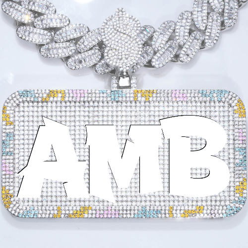 CUSTOM LETTER NECKLACE 3D COLORFUL SQUARE