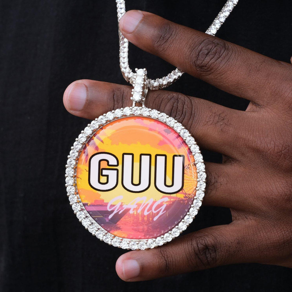 LARGE 3D CIRCLE CUSTOM PICTURE PENDANT - The GUU Shop