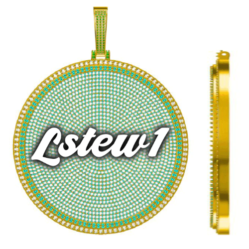 CUSTOM LETTER NECKLACE 3D BIG DISC