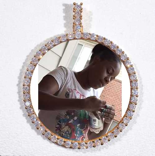 LARGE 3D CIRCLE CUSTOM PICTURE PENDANT