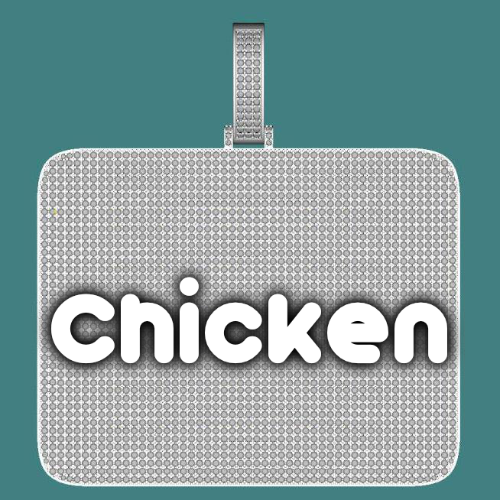 CUSTOM LETTER NECKLACE 3D BIG SQUARE