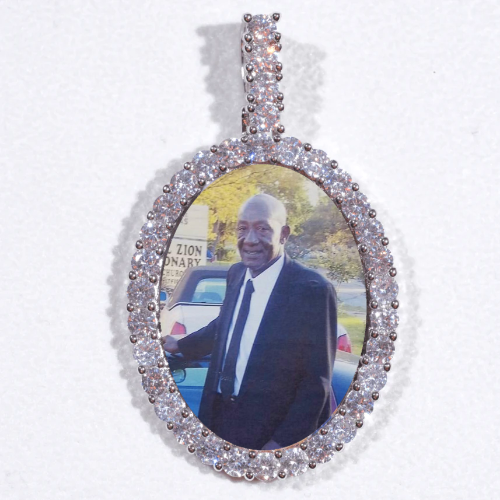 Large 3D Oval Custom Picture Pendant