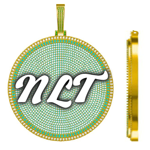 CUSTOM LETTER NECKLACE 3D BIG DISC