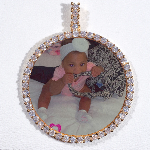 LARGE 3D CIRCLE CUSTOM PICTURE PENDANT
