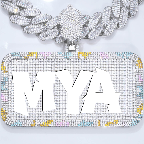 CUSTOM LETTER NECKLACE 3D COLORFUL SQUARE