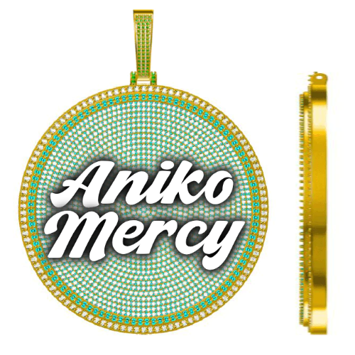 CUSTOM LETTER NECKLACE 3D BIG DISC