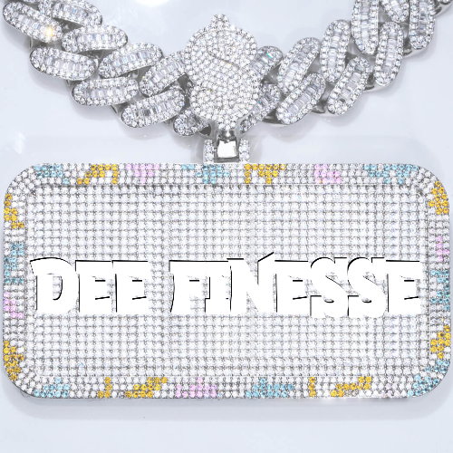 CUSTOM LETTER NECKLACE 3D COLORFUL SQUARE