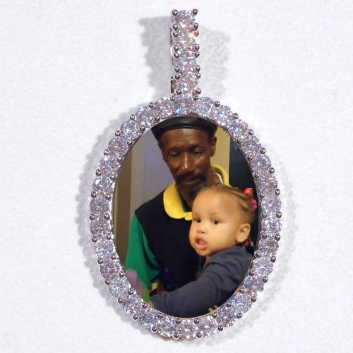 Large 3D Oval Custom Picture Pendant