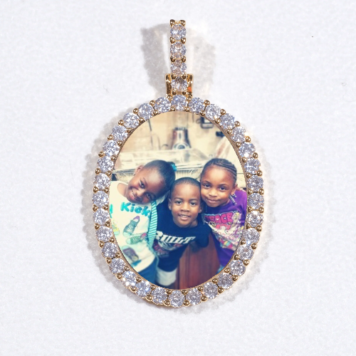 3D Oval Custom Picture Pendant