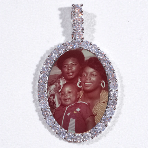 Large 3D Oval Custom Picture Pendant