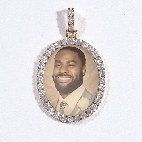 3D Oval Custom Picture Pendant