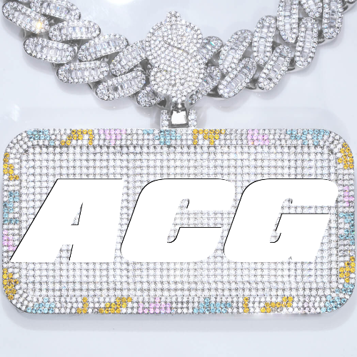 CUSTOM LETTER NECKLACE 3D COLORFUL SQUARE