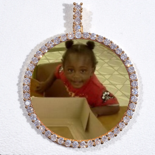LARGE 3D CIRCLE CUSTOM PICTURE PENDANT