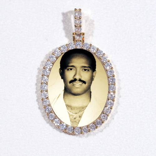 3D Oval Custom Picture Pendant