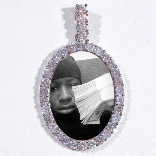Large 3D Oval Custom Picture Pendant