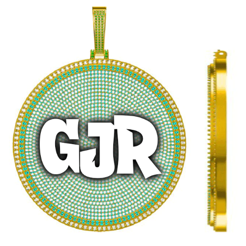 CUSTOM LETTER NECKLACE 3D BIG DISC