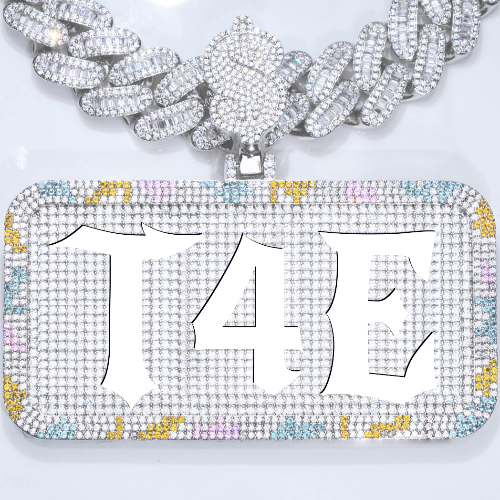 CUSTOM LETTER NECKLACE 3D COLORFUL SQUARE