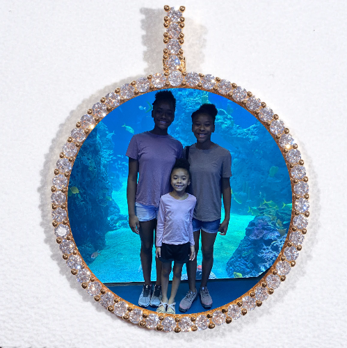LARGE 3D CIRCLE CUSTOM PICTURE PENDANT