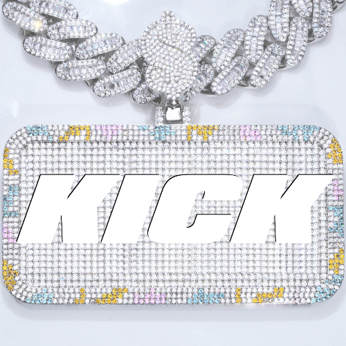CUSTOM LETTER NECKLACE 3D COLORFUL SQUARE