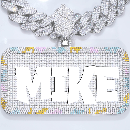 CUSTOM LETTER NECKLACE 3D COLORFUL SQUARE