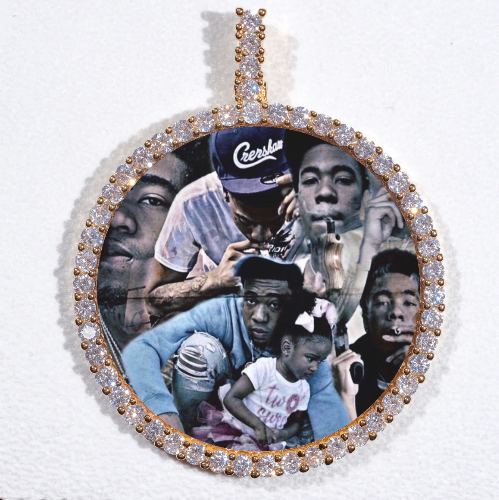 LARGE 3D CIRCLE CUSTOM PICTURE PENDANT