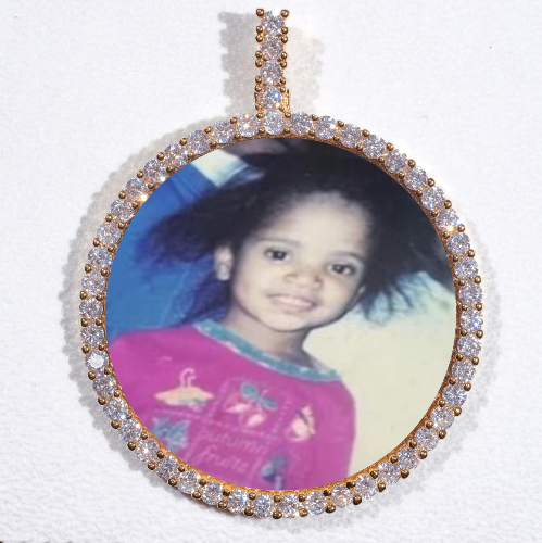 LARGE 3D CIRCLE CUSTOM PICTURE PENDANT