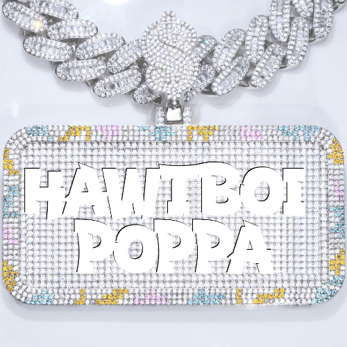 CUSTOM LETTER NECKLACE 3D COLORFUL SQUARE