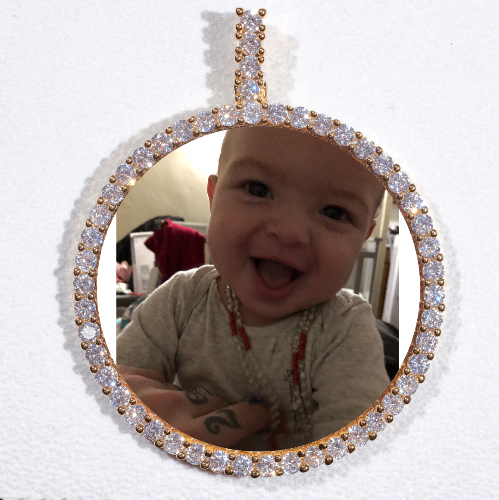 LARGE 3D CIRCLE CUSTOM PICTURE PENDANT