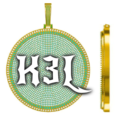 CUSTOM LETTER NECKLACE 3D BIG DISC