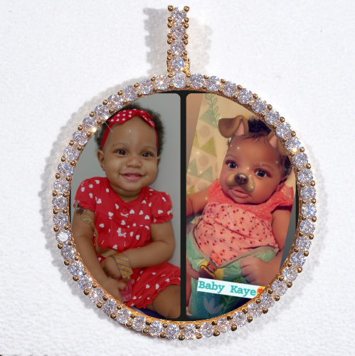 LARGE 3D CIRCLE CUSTOM PICTURE PENDANT
