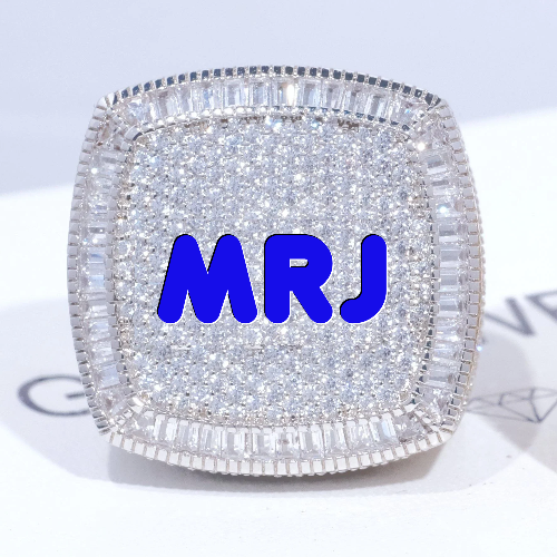 CUSTOM LETTER 3D ICED RING