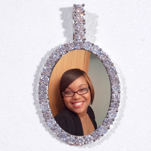 Large 3D Oval Custom Picture Pendant