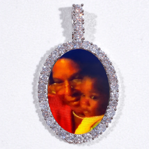 Large 3D Oval Custom Picture Pendant
