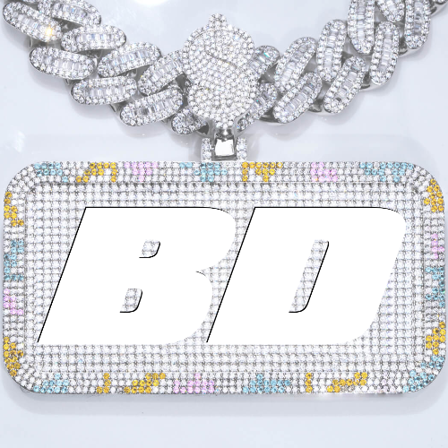 CUSTOM LETTER NECKLACE 3D COLORFUL SQUARE