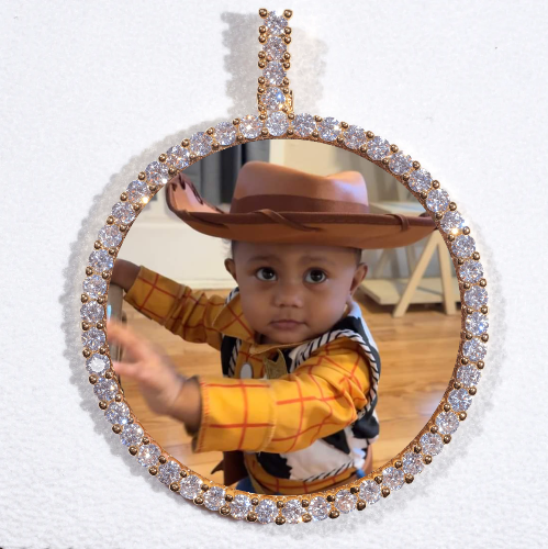 LARGE 3D CIRCLE CUSTOM PICTURE PENDANT