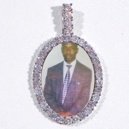 Large 3D Oval Custom Picture Pendant