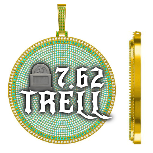 CUSTOM LETTER NECKLACE 3D BIG DISC