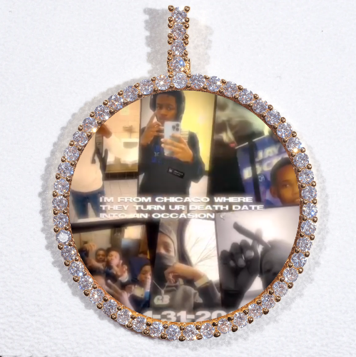 LARGE 3D CIRCLE CUSTOM PICTURE PENDANT